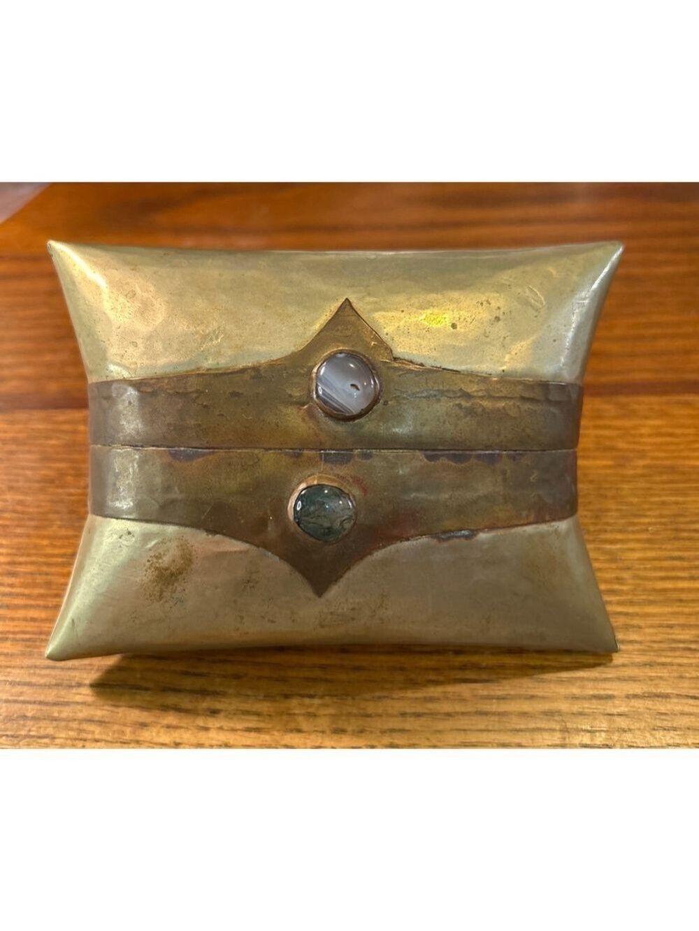 Vintage brass & copper Decorative pillow bag Box with Gemstones One Size